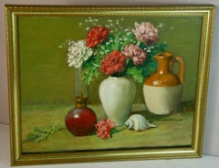 Flowers And Jug Still Life Framed oil Painting