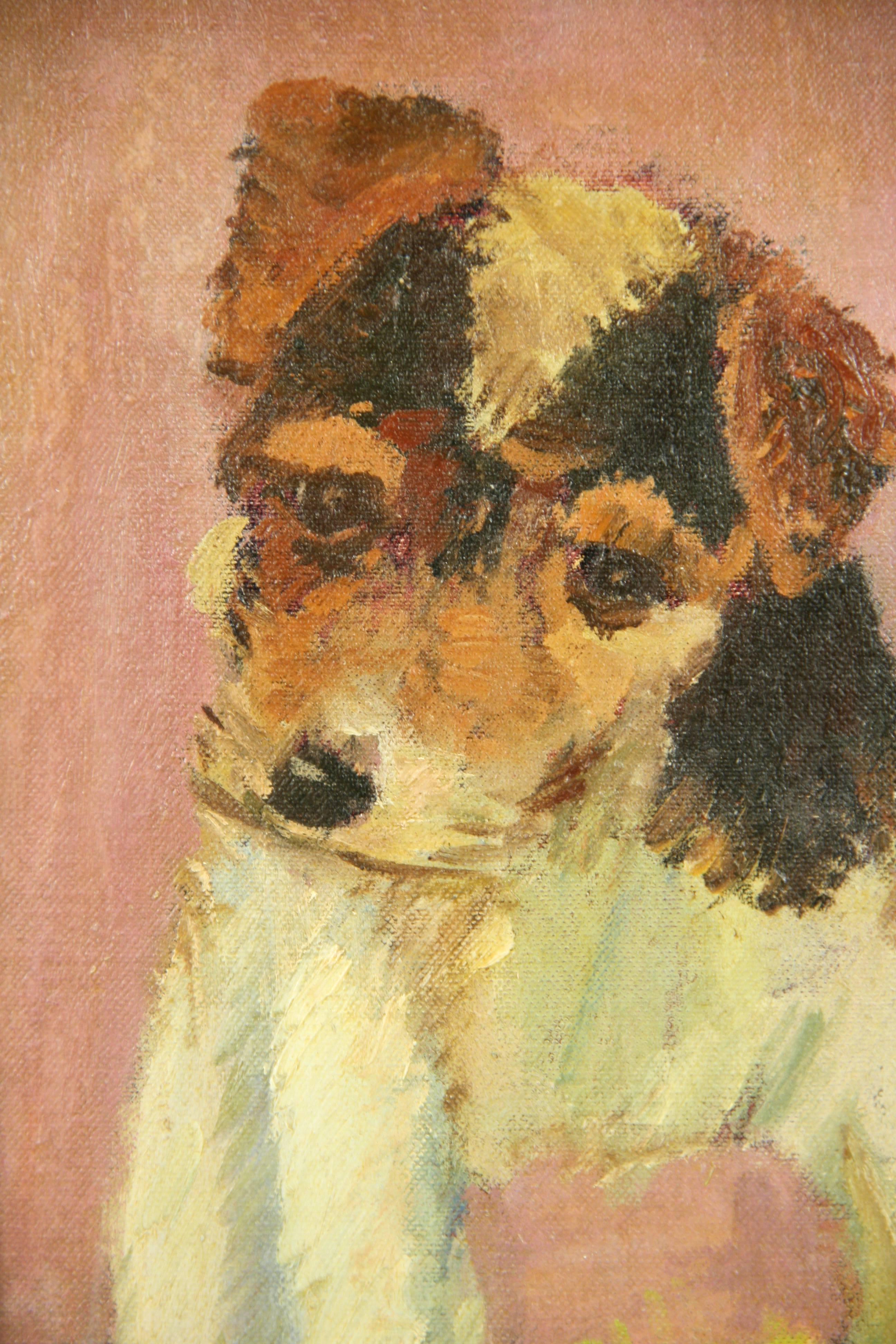 Jack Russel Puppy - Painting by Unknown