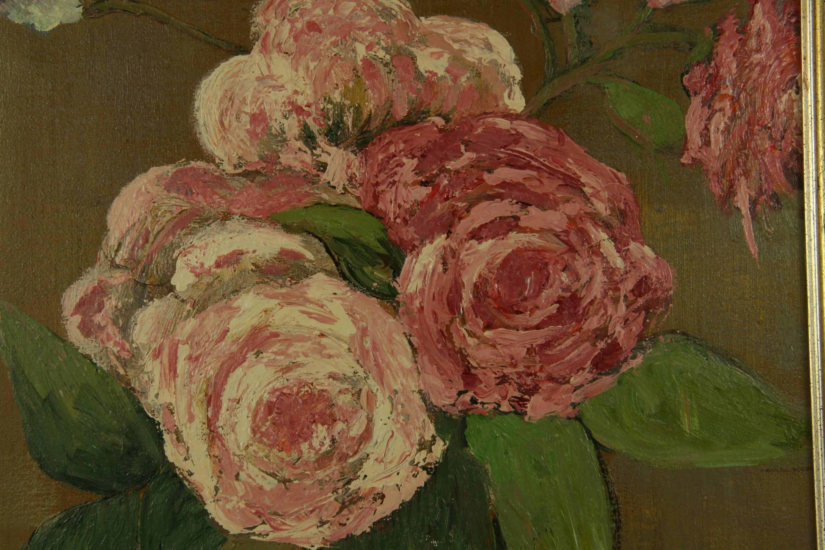Boquet of Roses Floral  - Painting by Unknown
