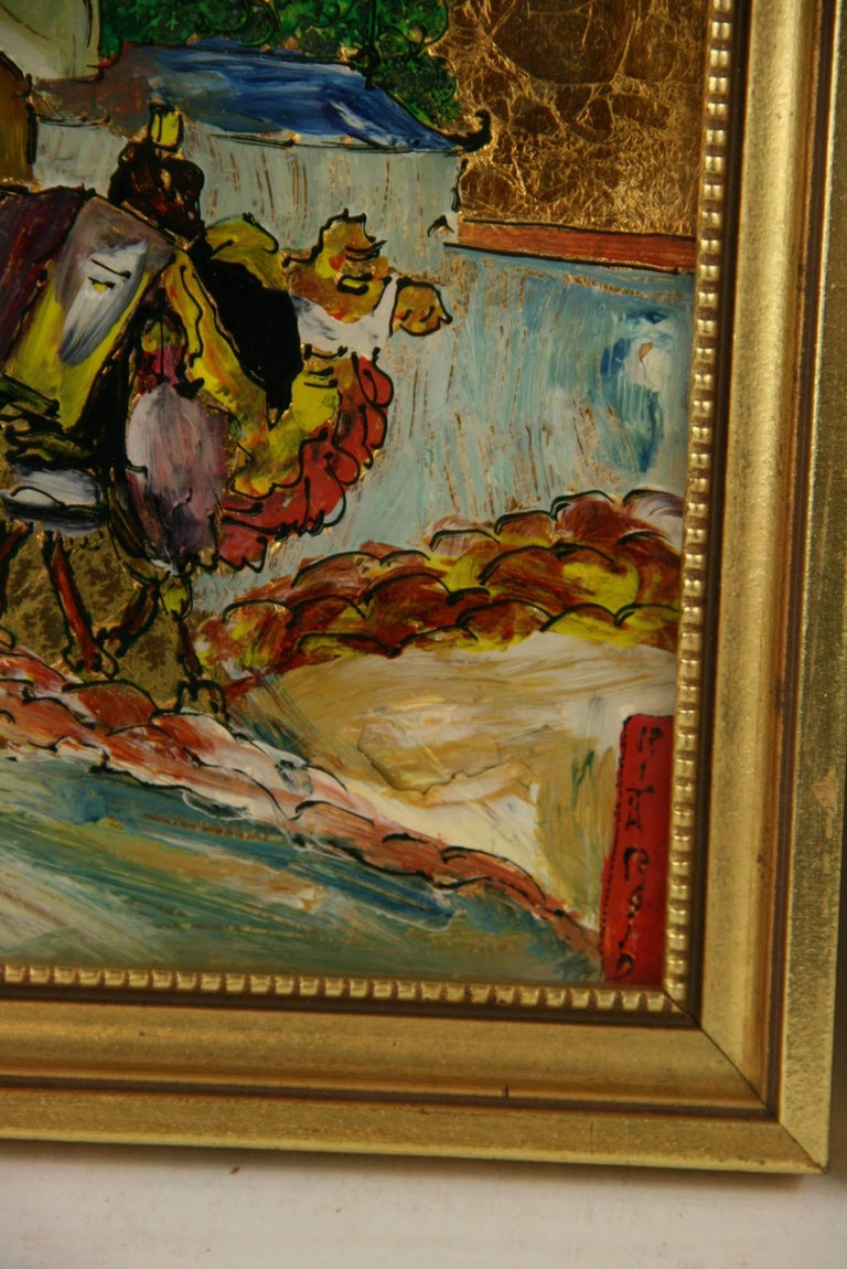 Unknown Pair Asian Reverse Paintings on Glass, Painting For Sale at