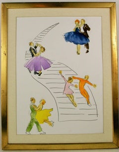 Dancers Watercolor