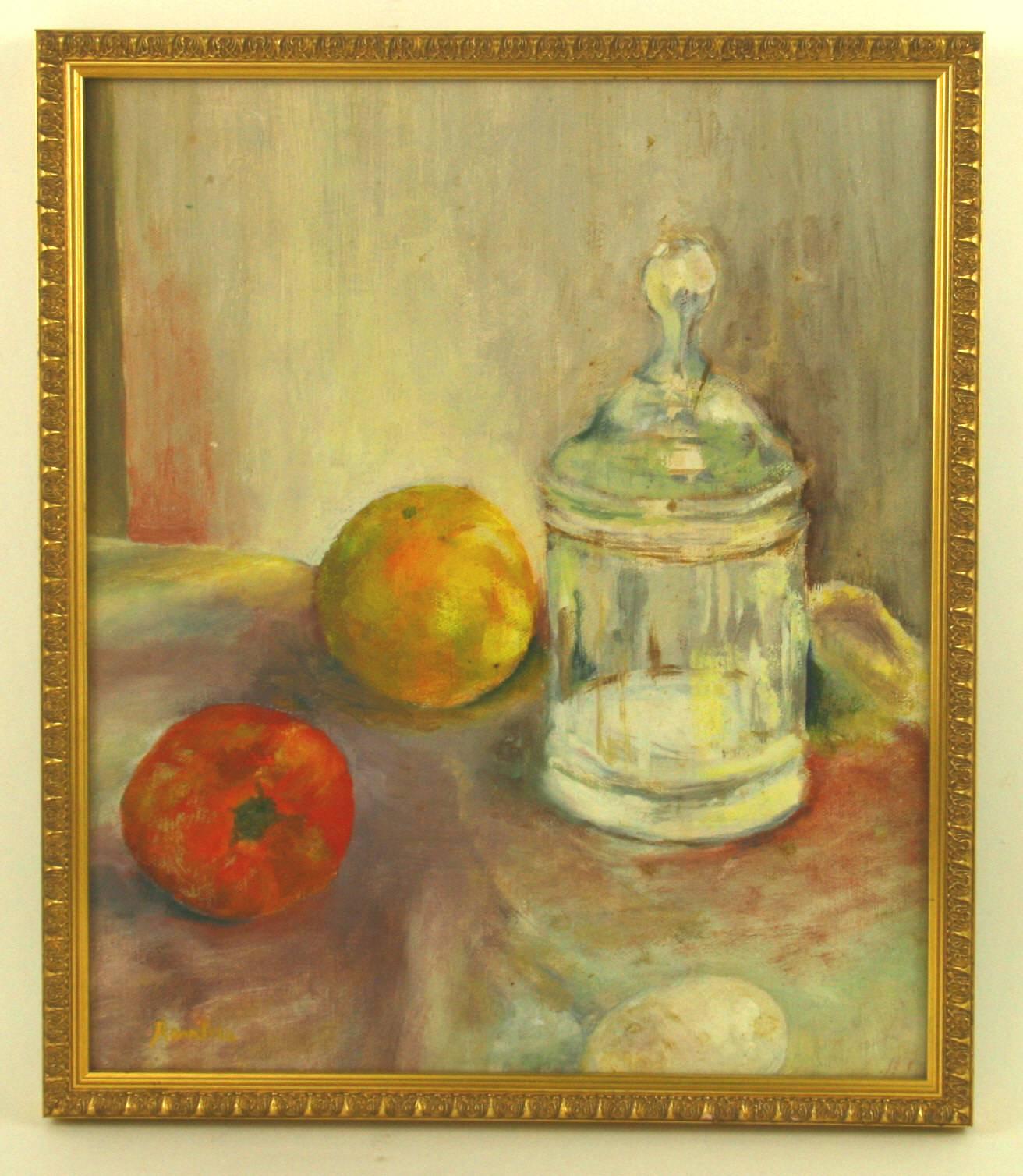 Unknown Still-Life Painting - Crystal Reflection Still Life Painting