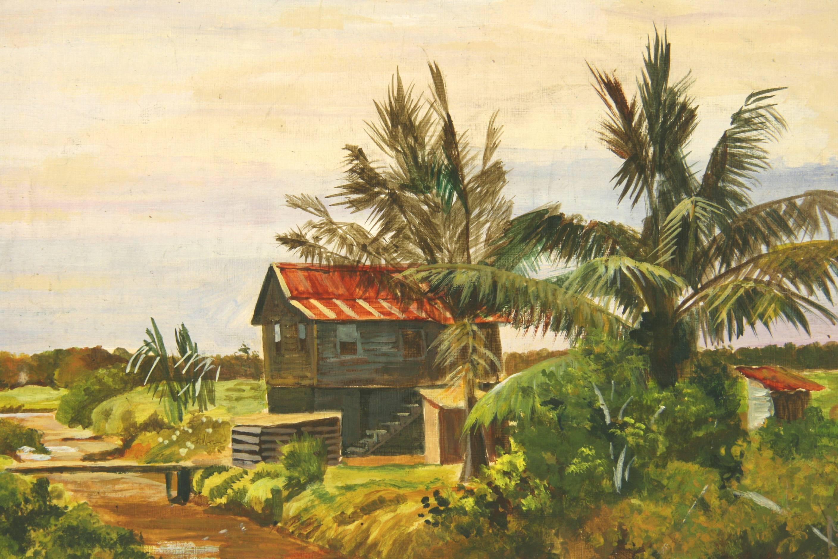 Unknown Landscape Painting - Tropic Island  Painting