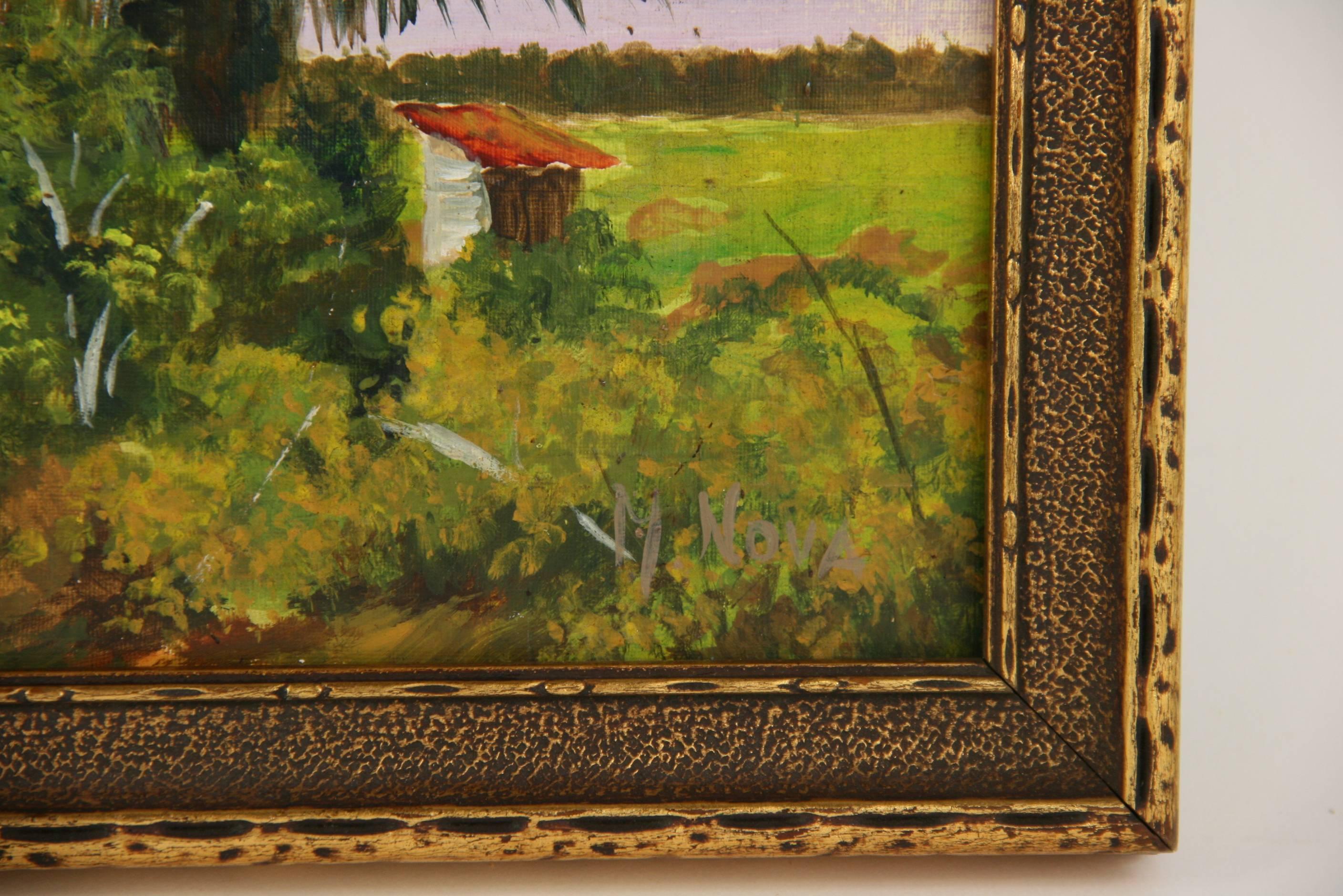 Tropic Island  Painting - Brown Landscape Painting by Unknown