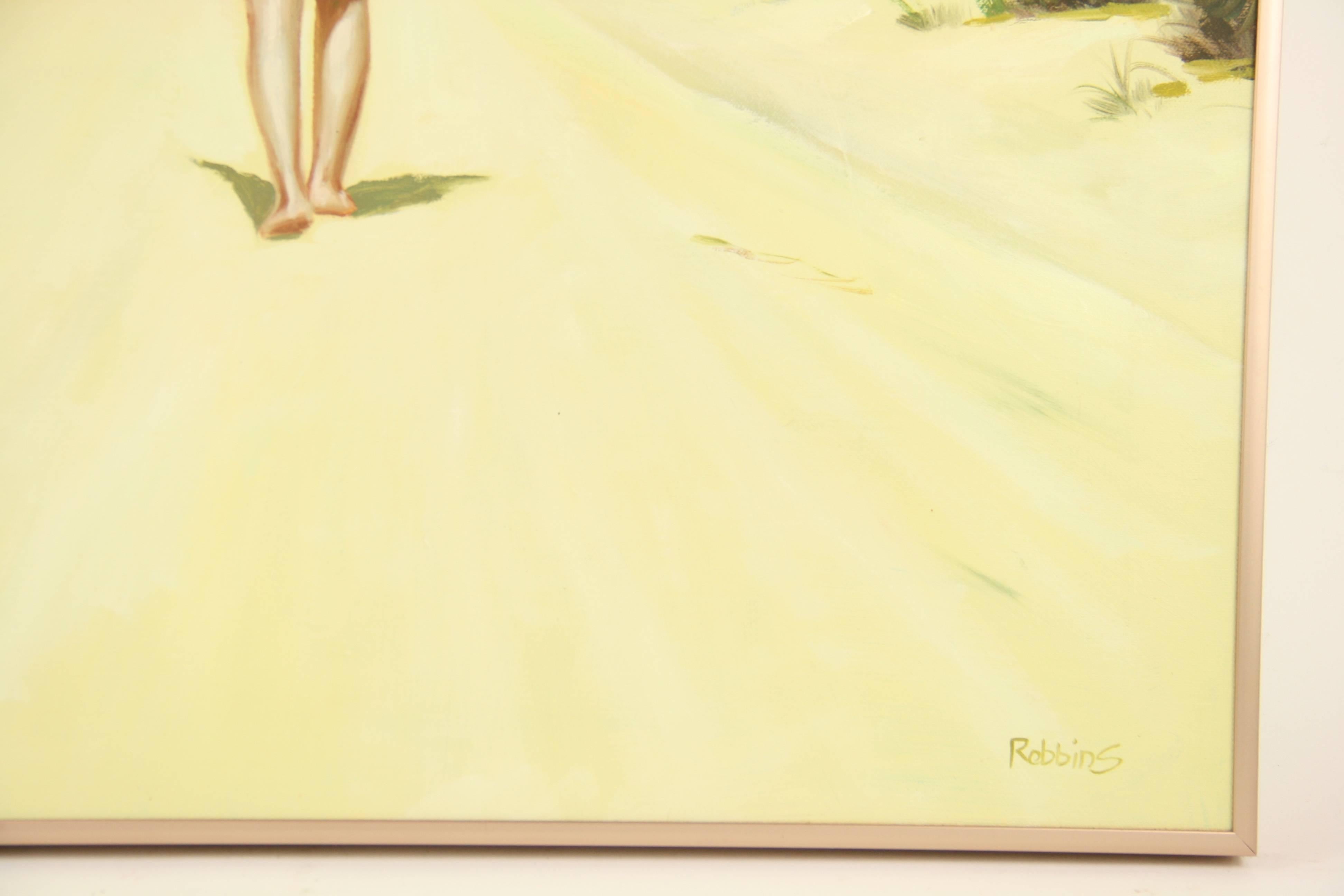 Hamptons Beach Walking Figurative Painting 1