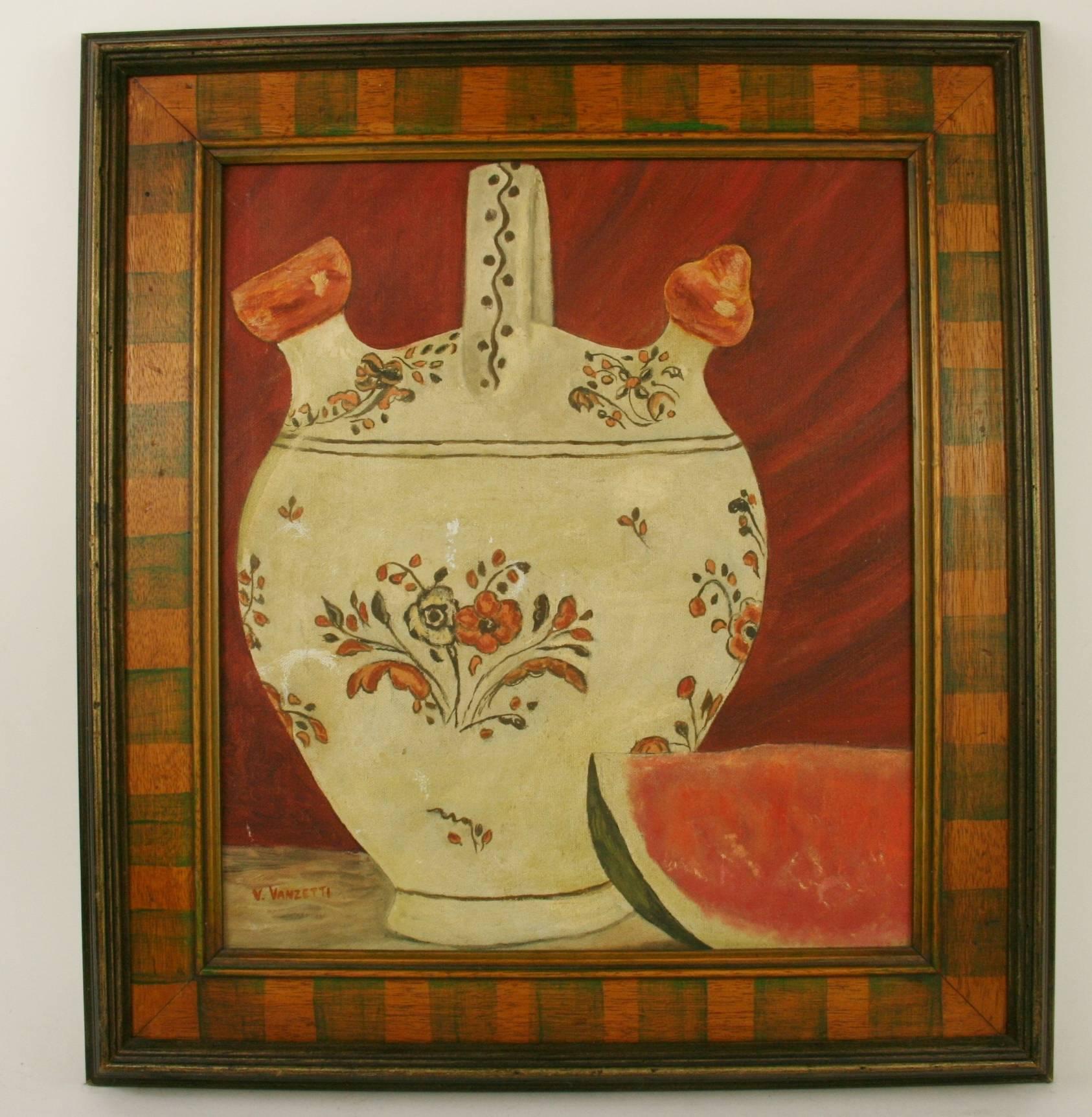 Unknown Still-Life Painting - Pottery Urn Still Life 