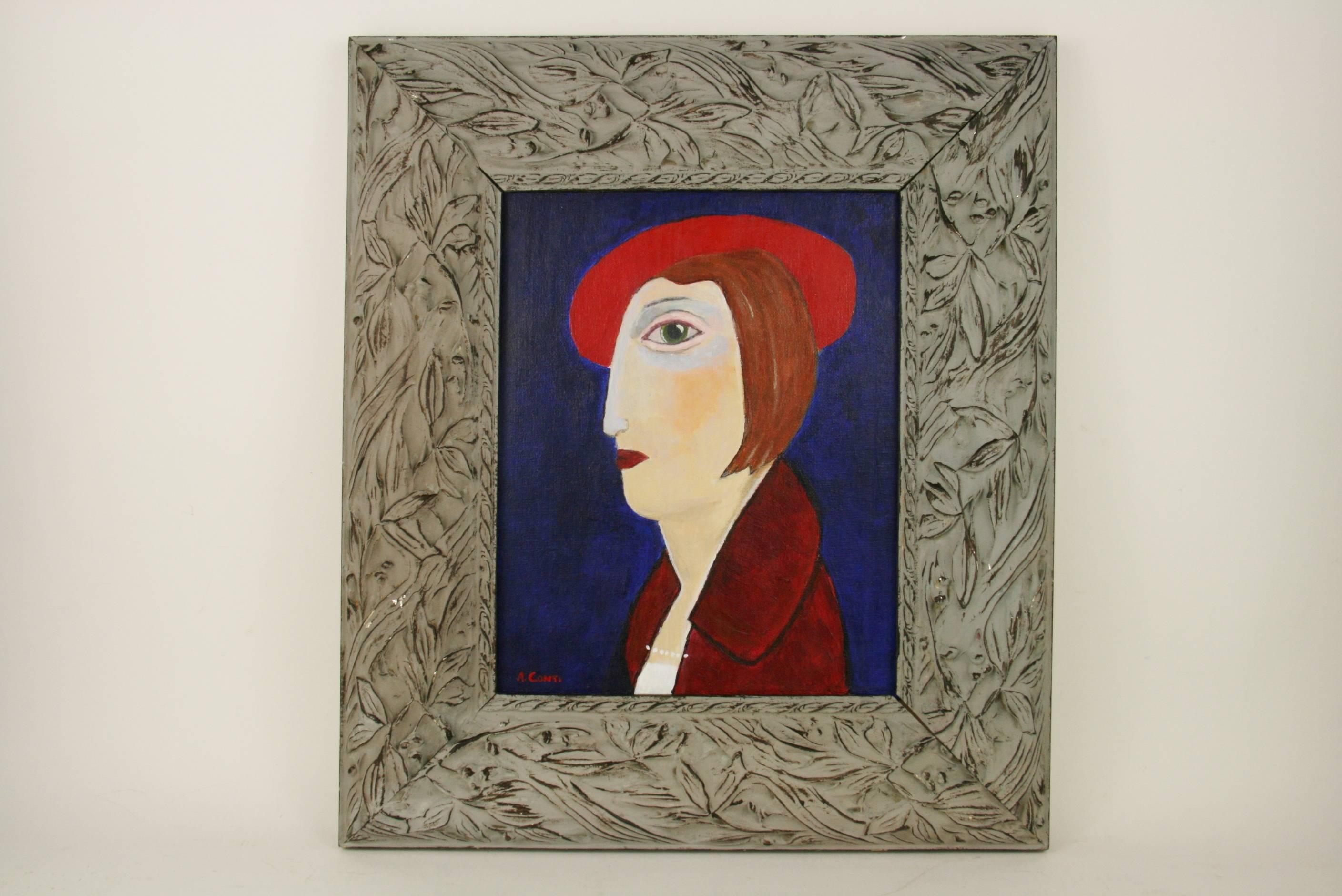 Red Hat Portrait Painting 3