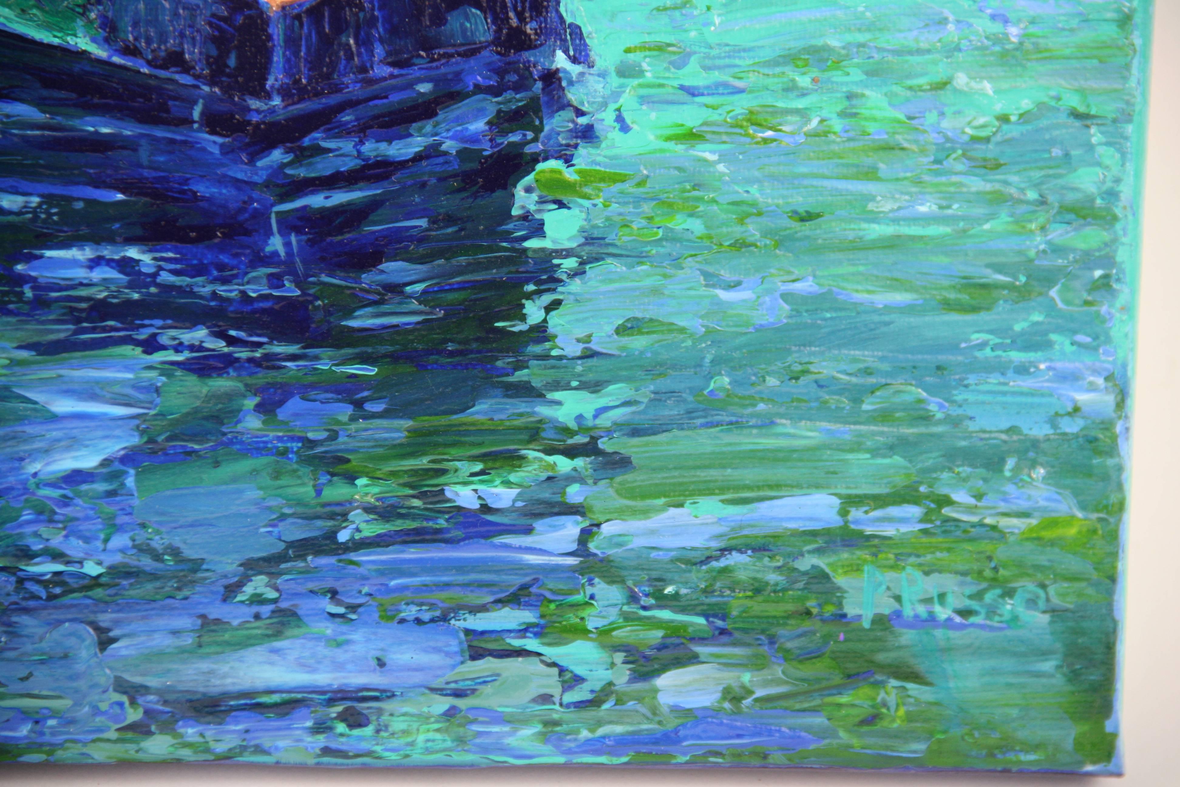 #5-2948 Seascape Palette , a contemporary acrylic on canvas signed lower right by P.Russo
Unframed