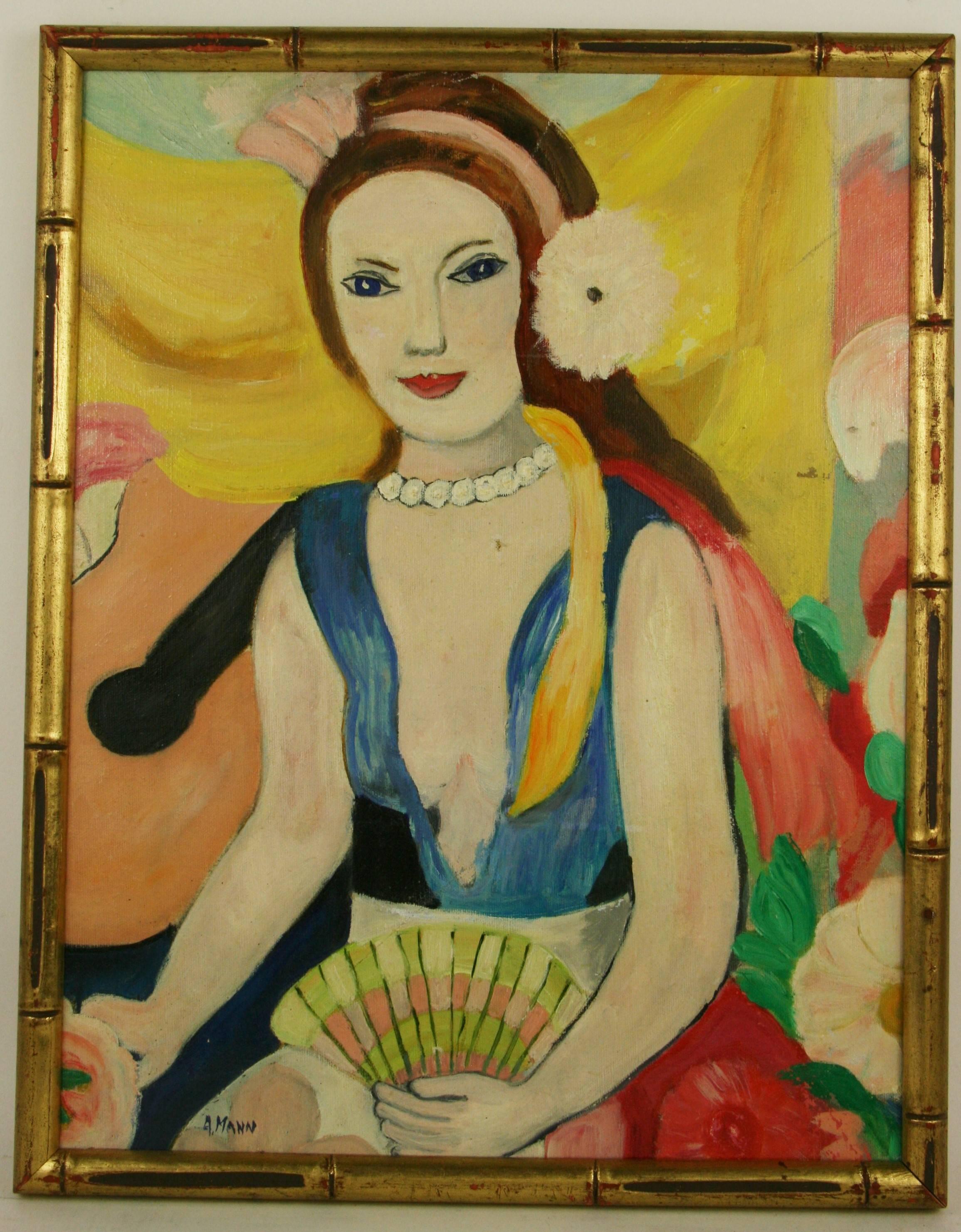 Unknown Portrait Painting - Tropical  Female Figure Painting