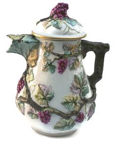 Vintage Porcelain Grape Vine Covered Pitcher