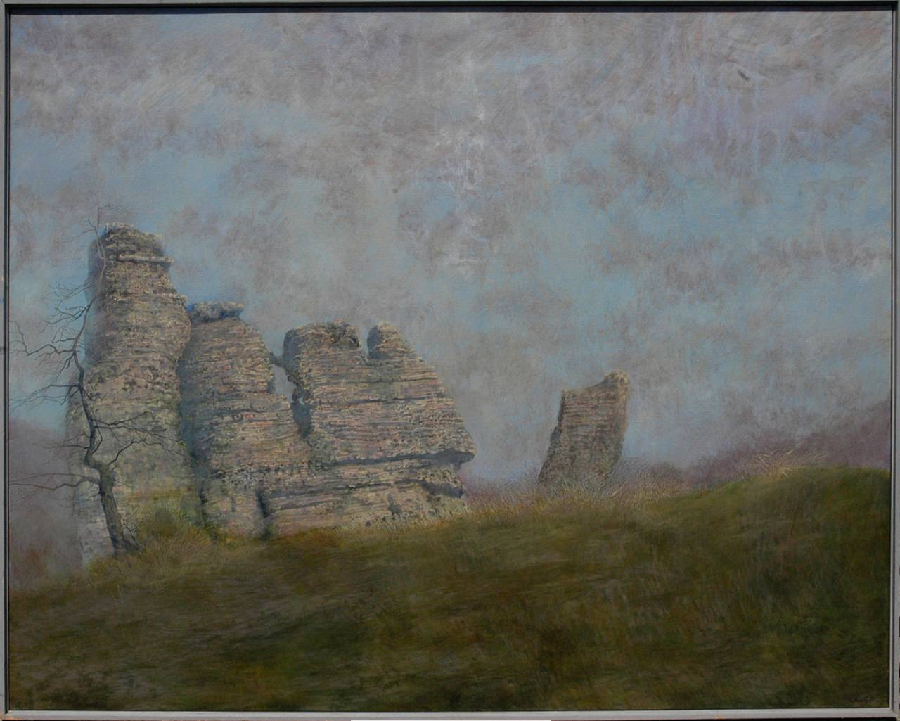 "Rock Forms in Open Field" Ancient Rock Formations  by Charles Brindley