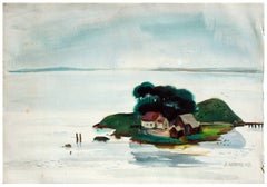 Island in the San Francisco Bay, Mid Century Landscape by Alexander Nepote 