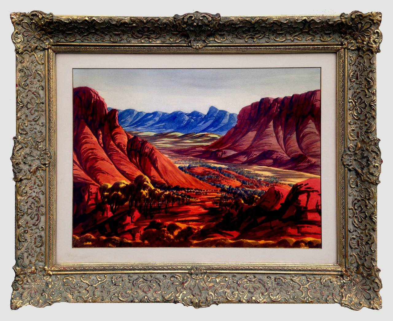 Ewald Namatjira Landscape Painting - MacDonnell Mountain Ranges Fauvist Australian Landscape