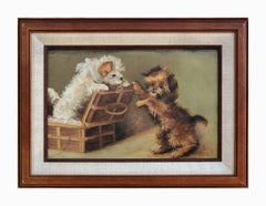 Antique Late 19th Century Cairn Terrier Puppies, Dog Portrait