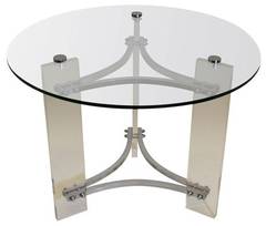 Charles Hollis Jones Lucite and Chrome Side Table