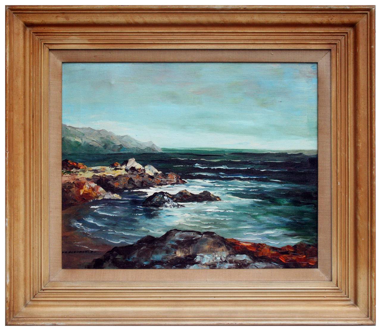H. Kumel Landscape Painting - Low Tide in Carmel Seascape