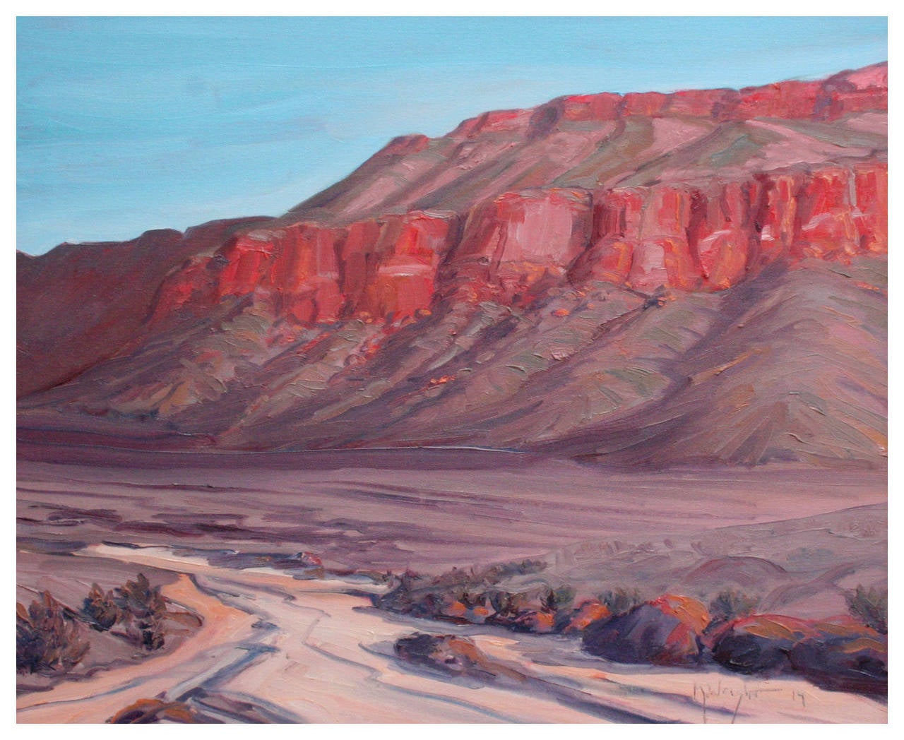 Rocas Rojas, Paisaje Contemporáneo del Desierto Bluff - Painting de Mike Wright