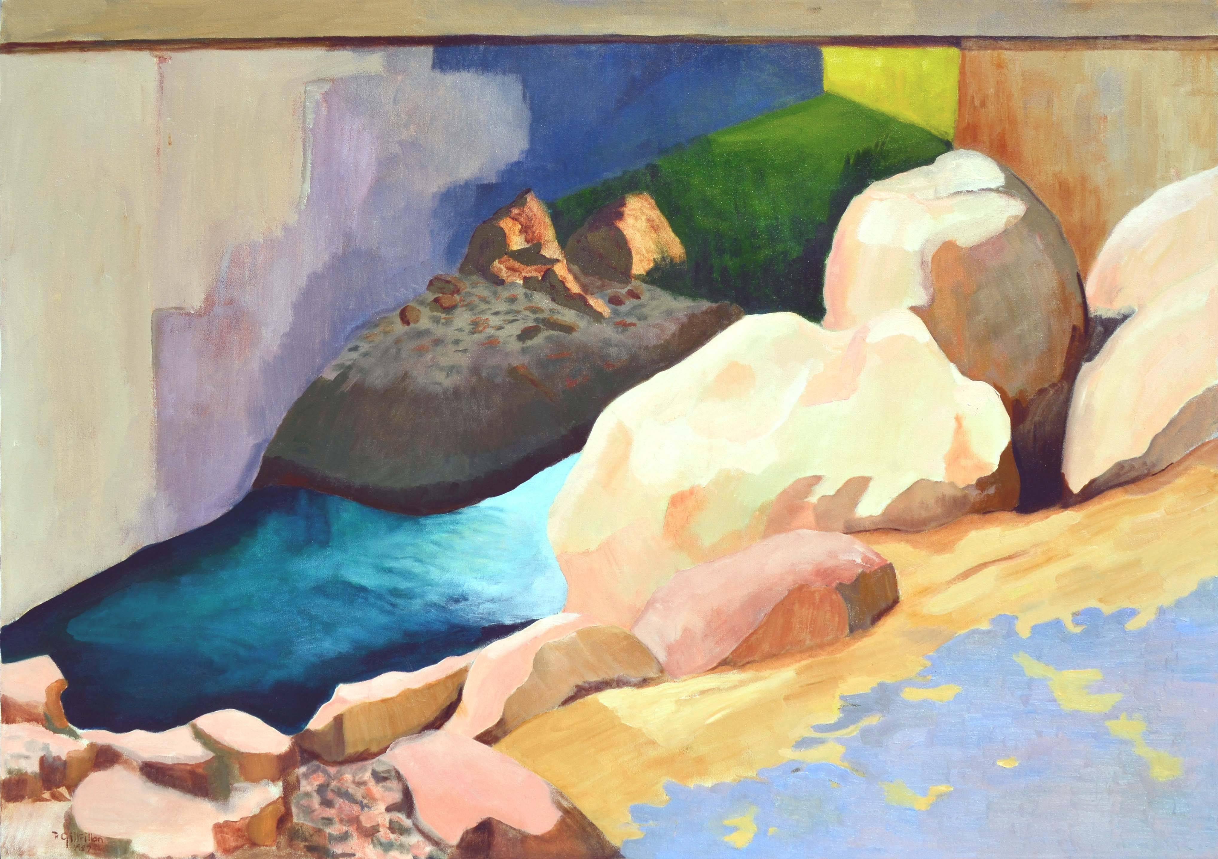 Patricia Gillfillan Abstract Painting - Under the Sea Wall