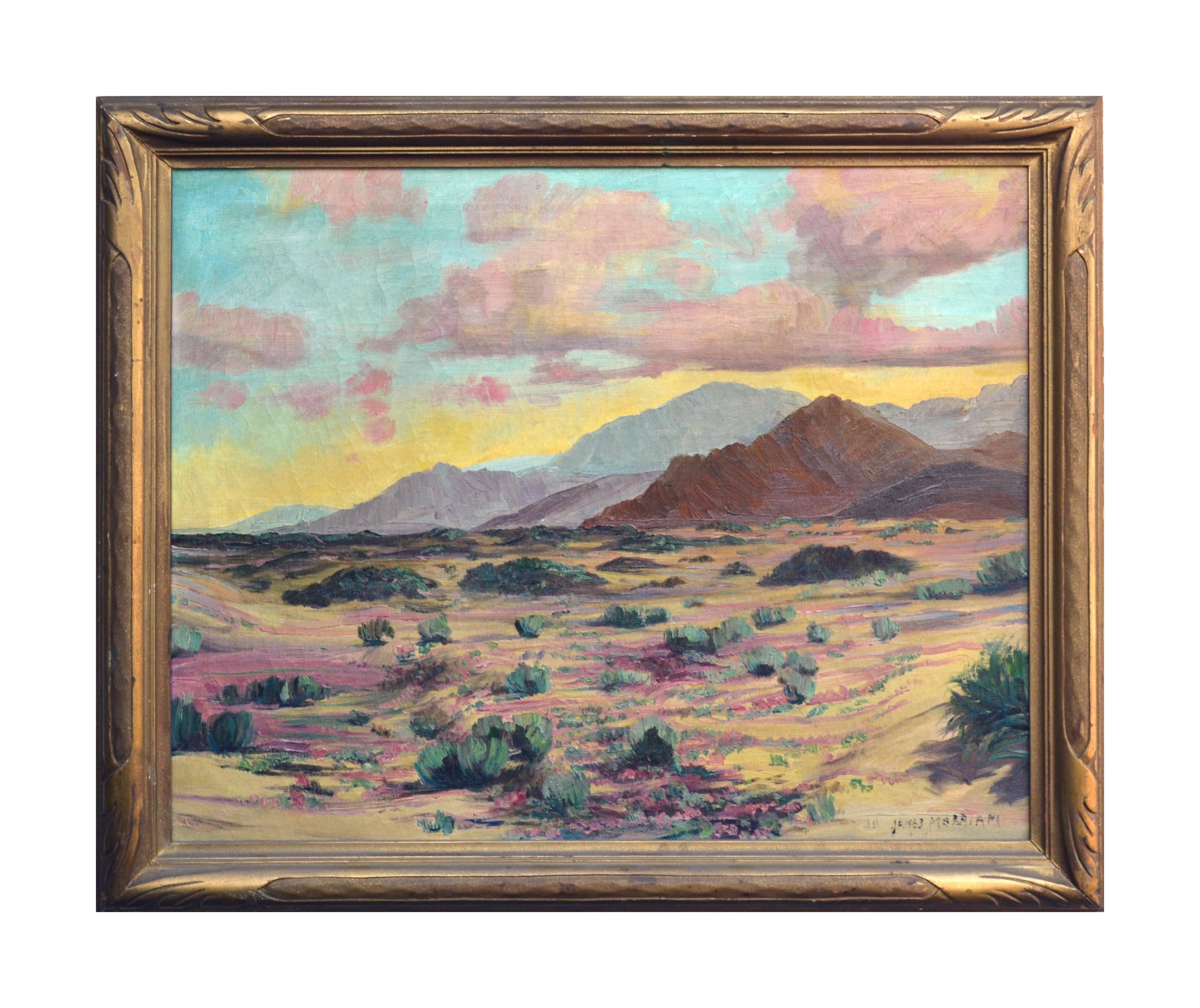 James Merriam Landscape Painting - 1920s Palm Springs Desert