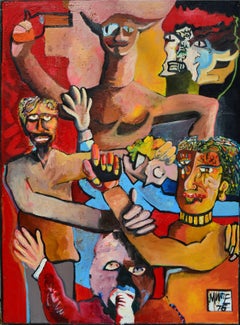 "After Party", Large Scale Neo-Expressionist Abstracted Symbolist Figurative 