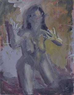 Female Nude in the Shadows - Figurative Abstract 