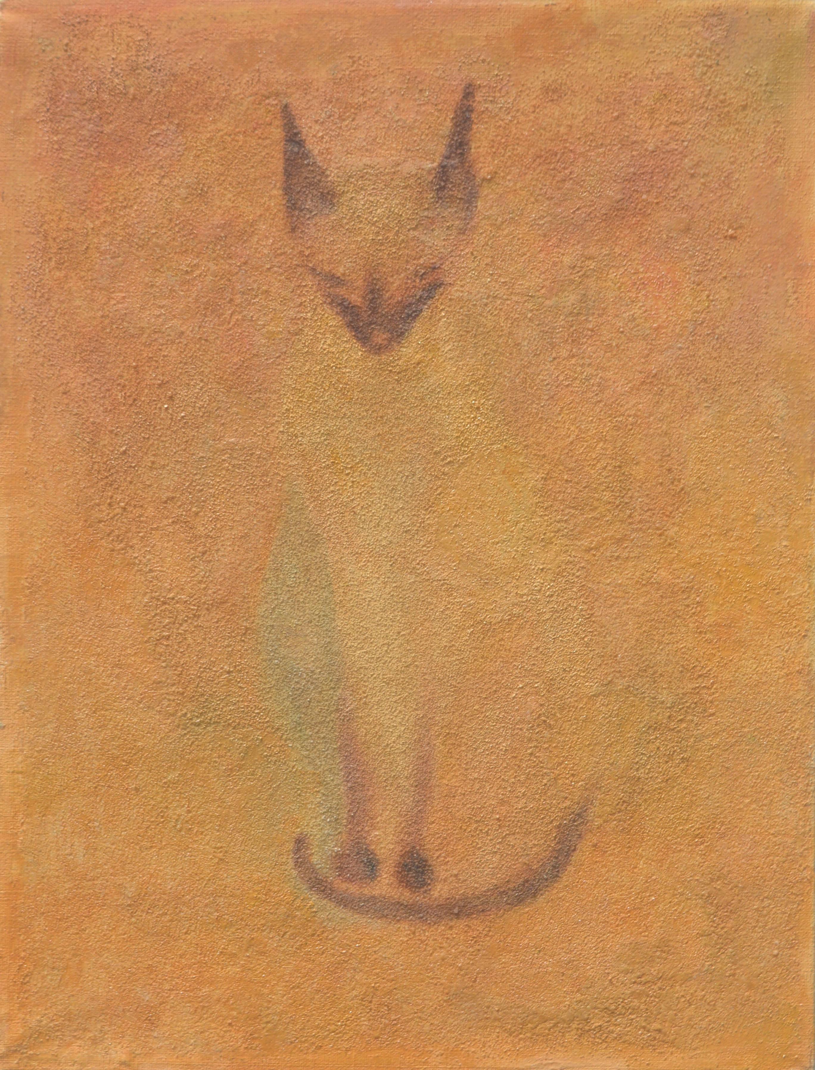 Jack Boynton Figurative Painting - Mid Century Modernist Siamese Cat, 1953