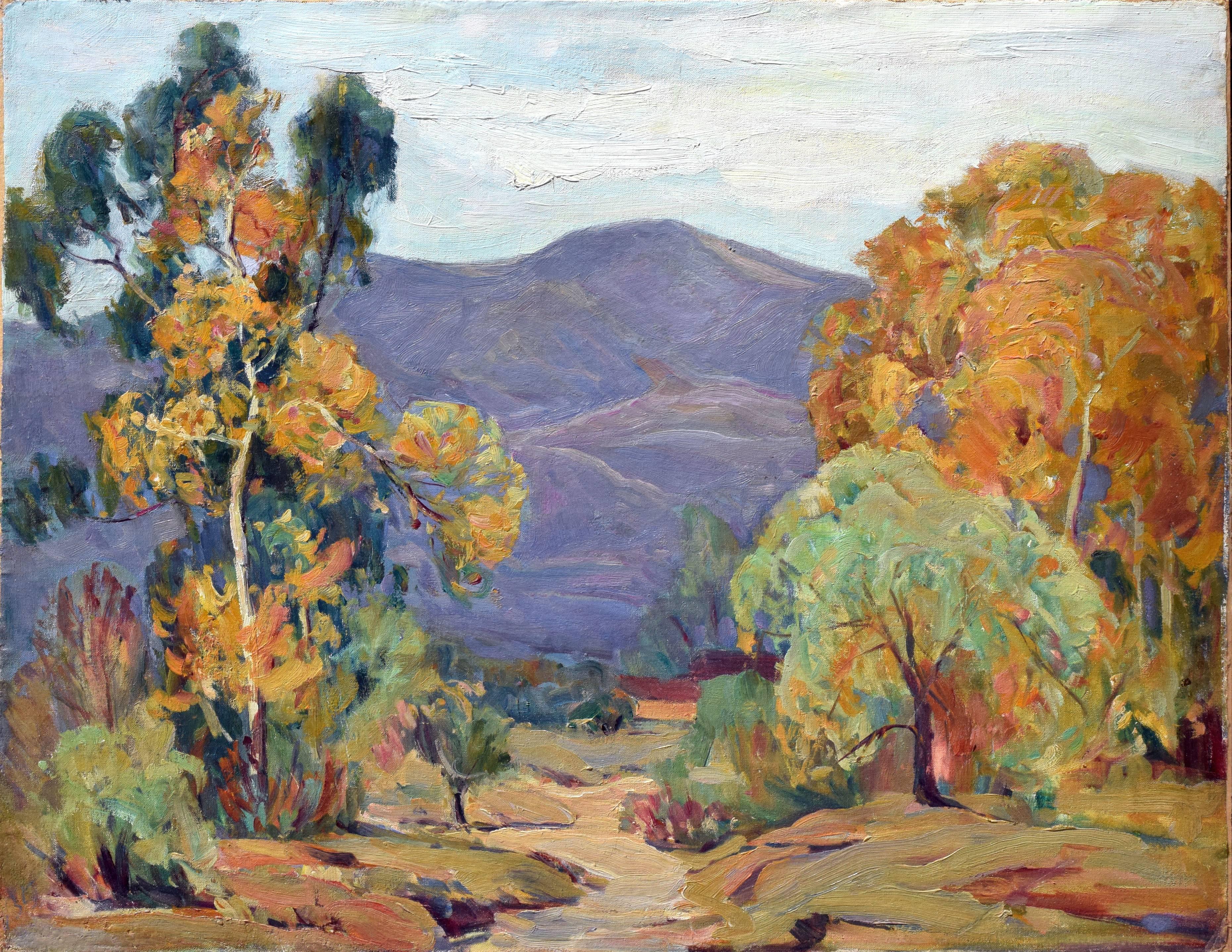 Marie Boening Kendall Landscape Painting - San Gabriel Valley 1939