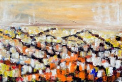 Mid Century Modern Abstract Landscape - San Francisco Hills in the Fog 