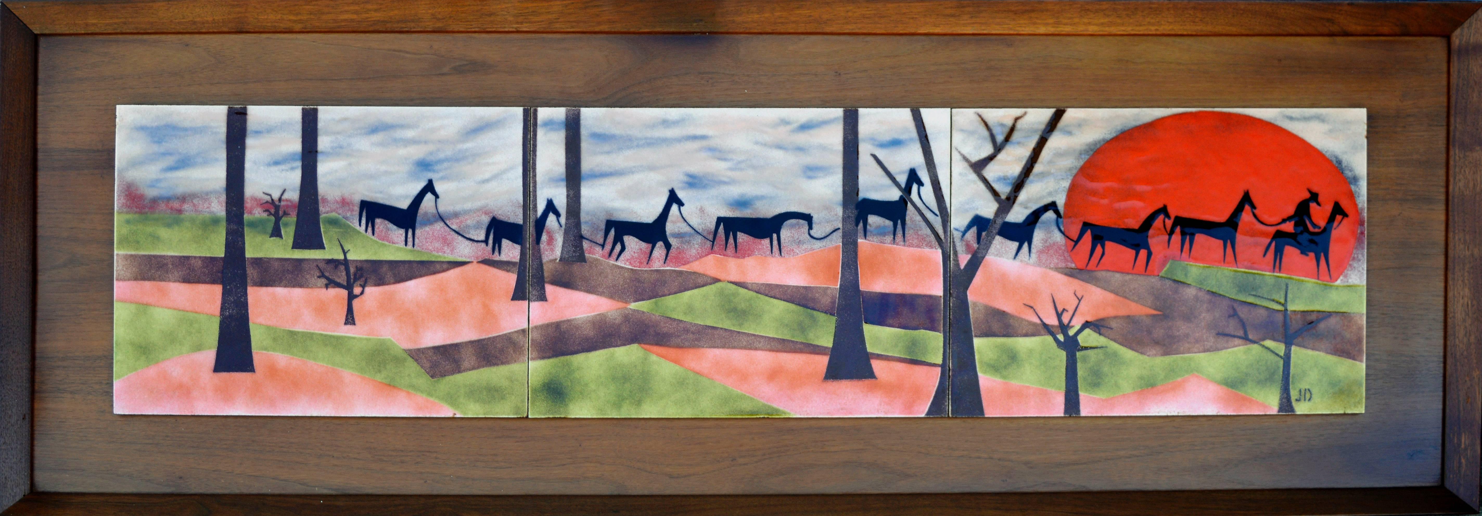 Horses on the Trail - Mixed Media Art by Judith Daner