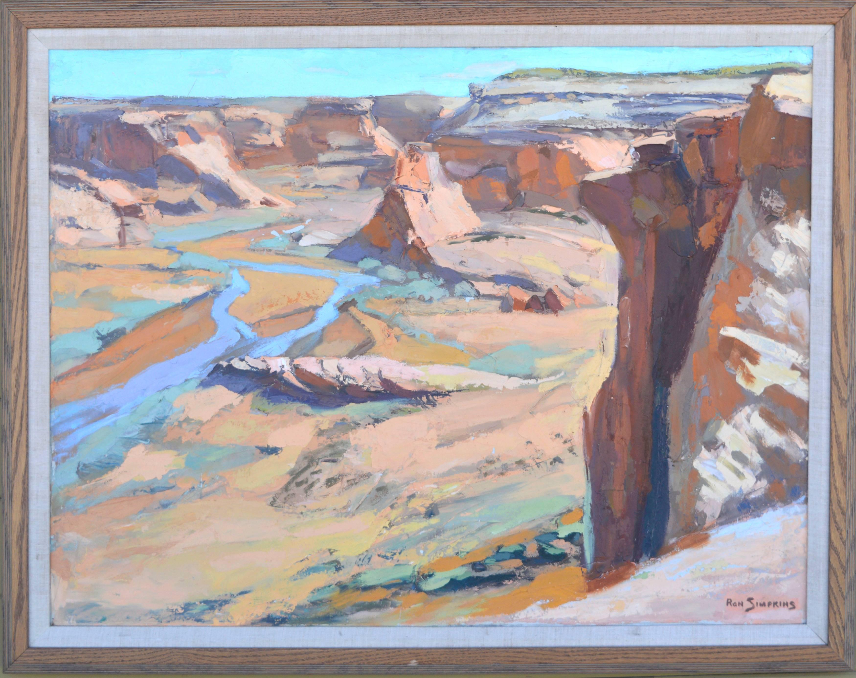 Grand Canyon, Large-Scale 1970's Vintage Desert Landscape by Ron Simpkins