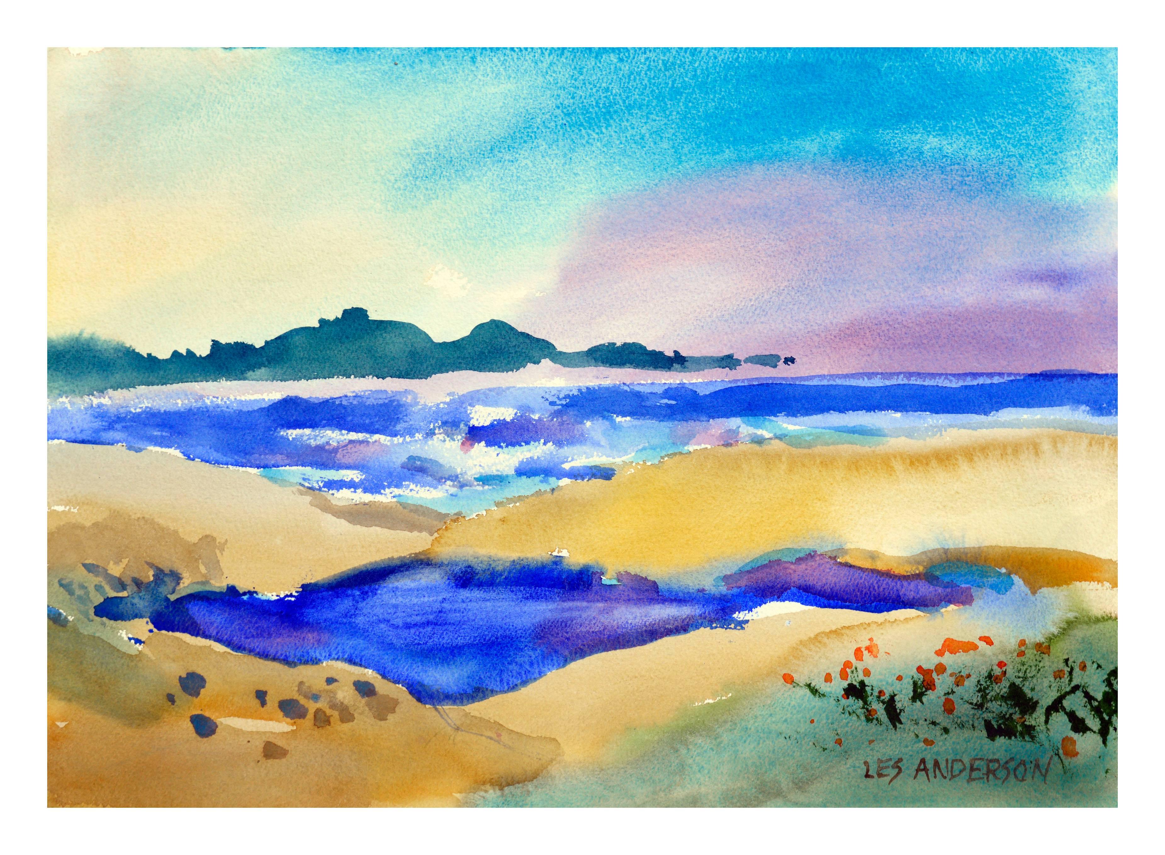 Les Anderson Landscape Painting - Sand Dunes Seascape 