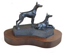 Vintage Two Dobermans