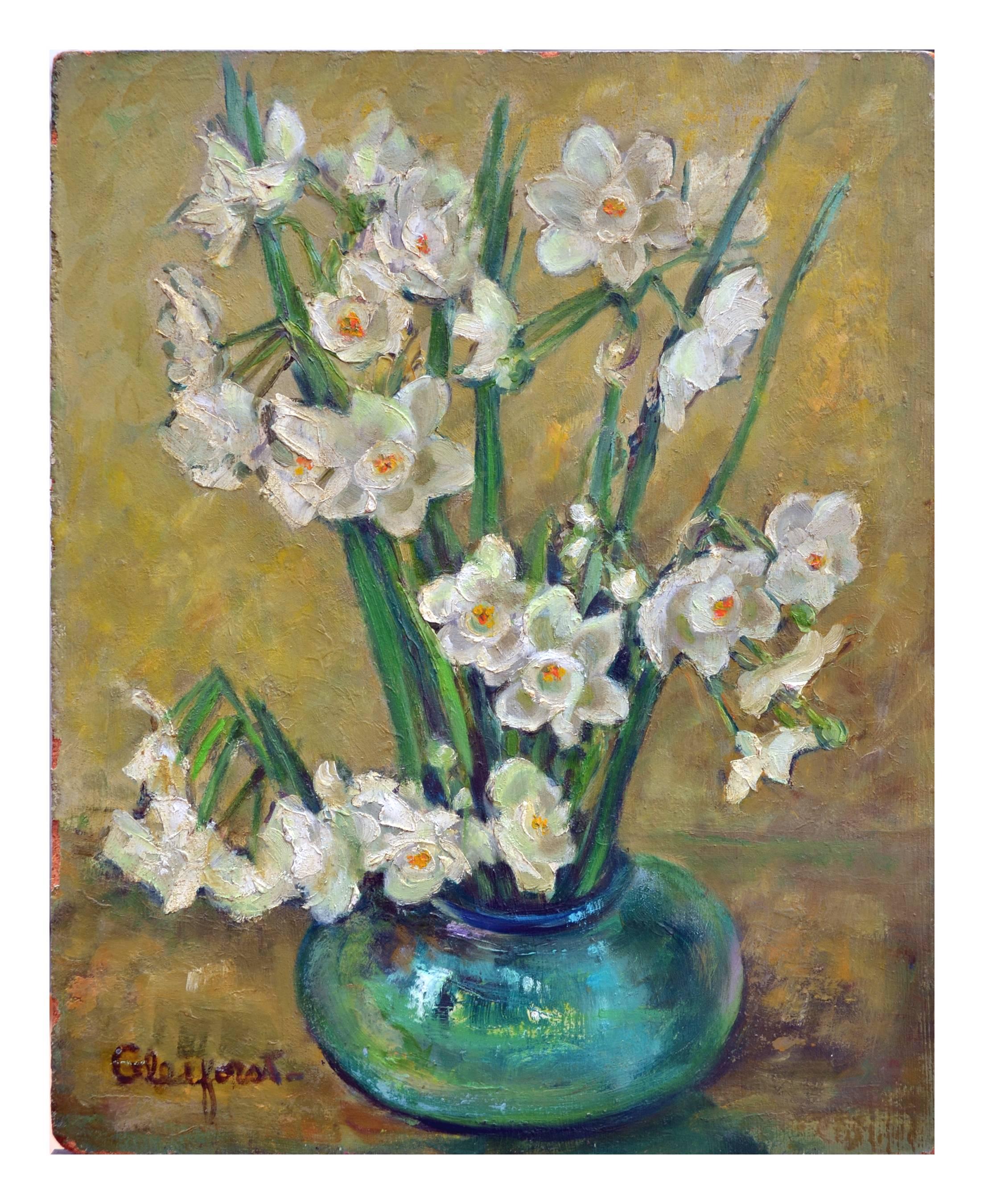 Helen Enoch Gleiforst Still-Life Painting - Vase of Daffodil Still Life