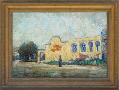 Antique Early 20th Century Mission San Juan Capistrano - Figurative Landscape