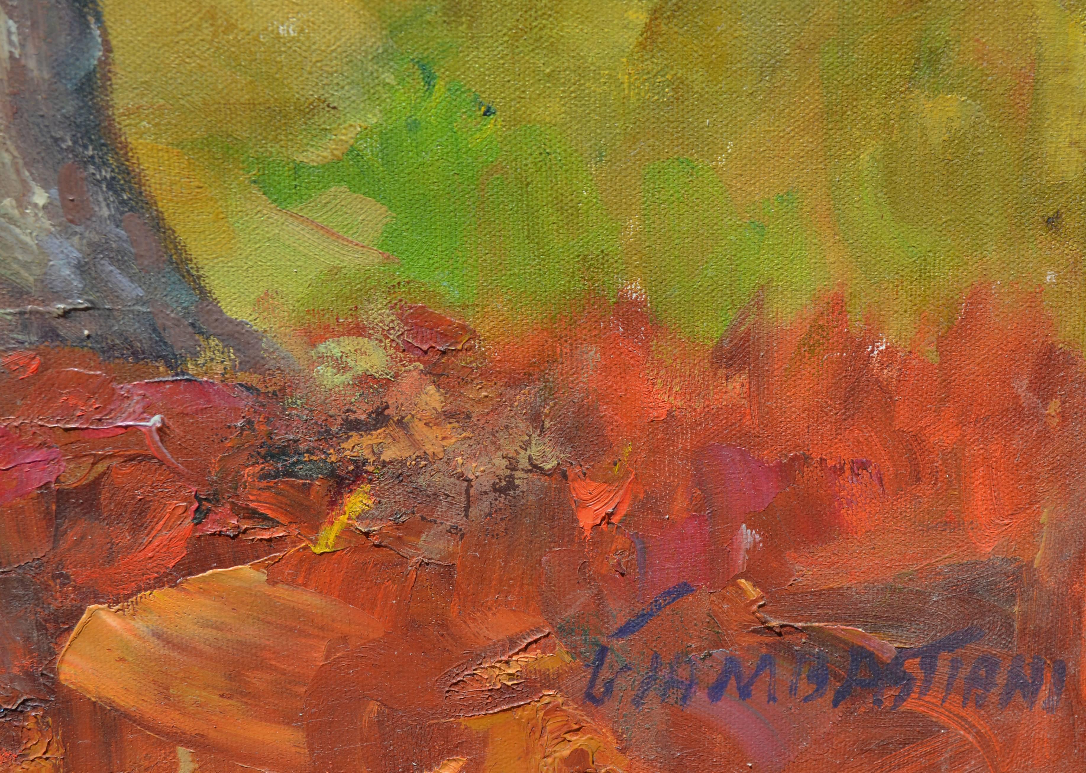 Jeune garçon marchant dans le Sacramento - Impressionnisme américain Painting par Lida Giambastiani