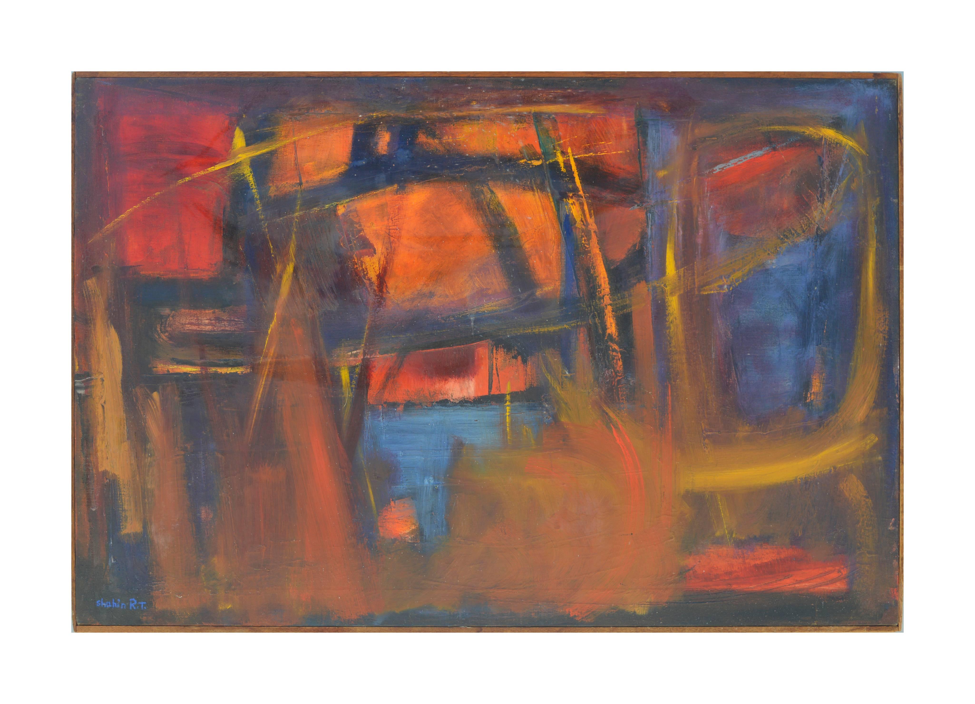 Shahin Rafii Tabatabai Abstract Painting - Orange Abstract