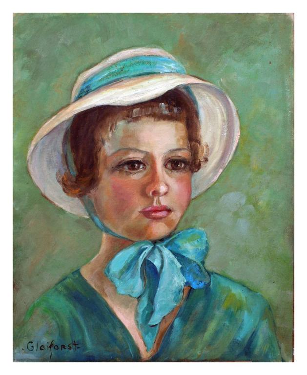 Helen Gleiforst Girl in Painting For Sale at 1stdibs