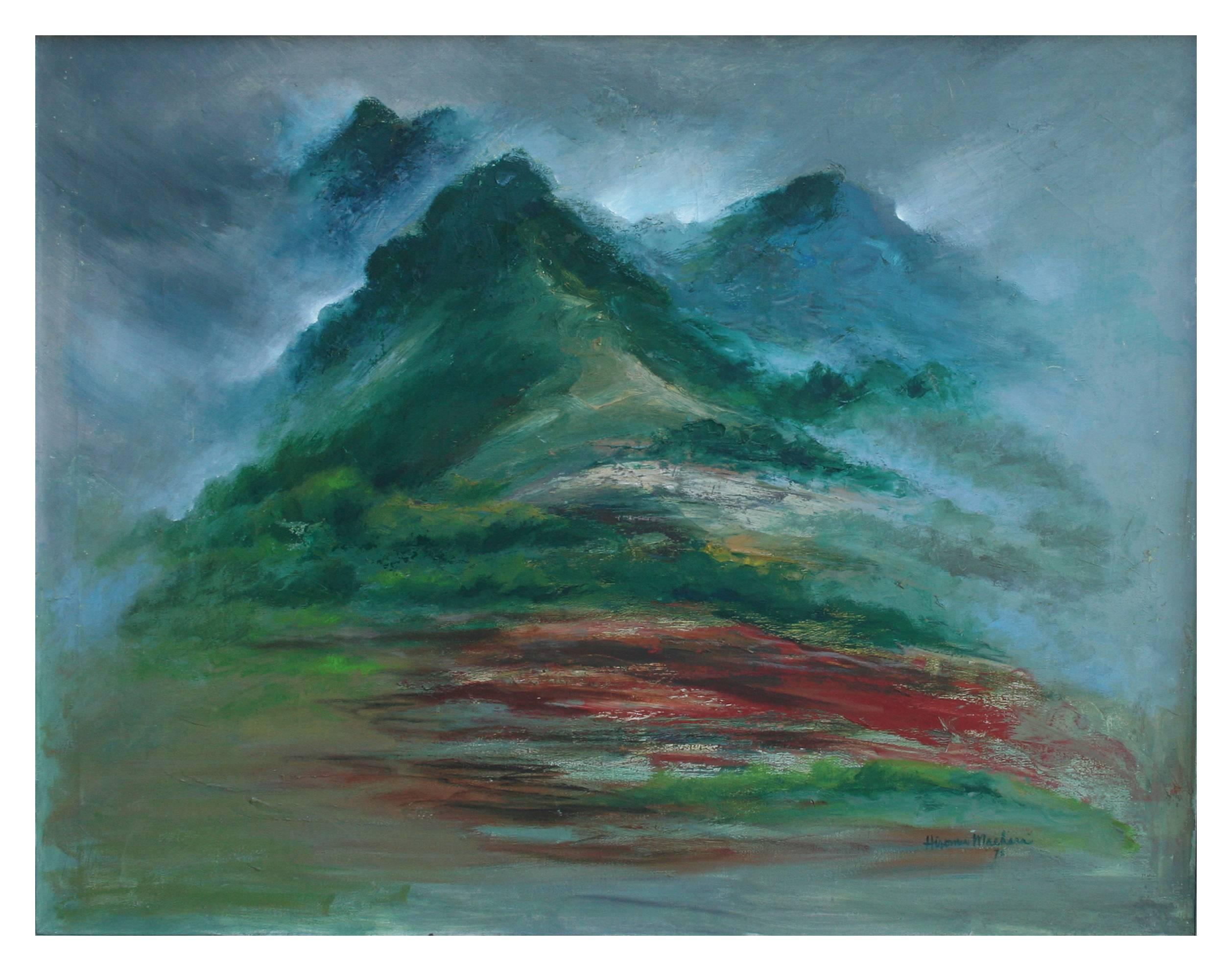 Hiromu Maehara Landscape Painting - Waianae Mountains Hawaiian Landscape