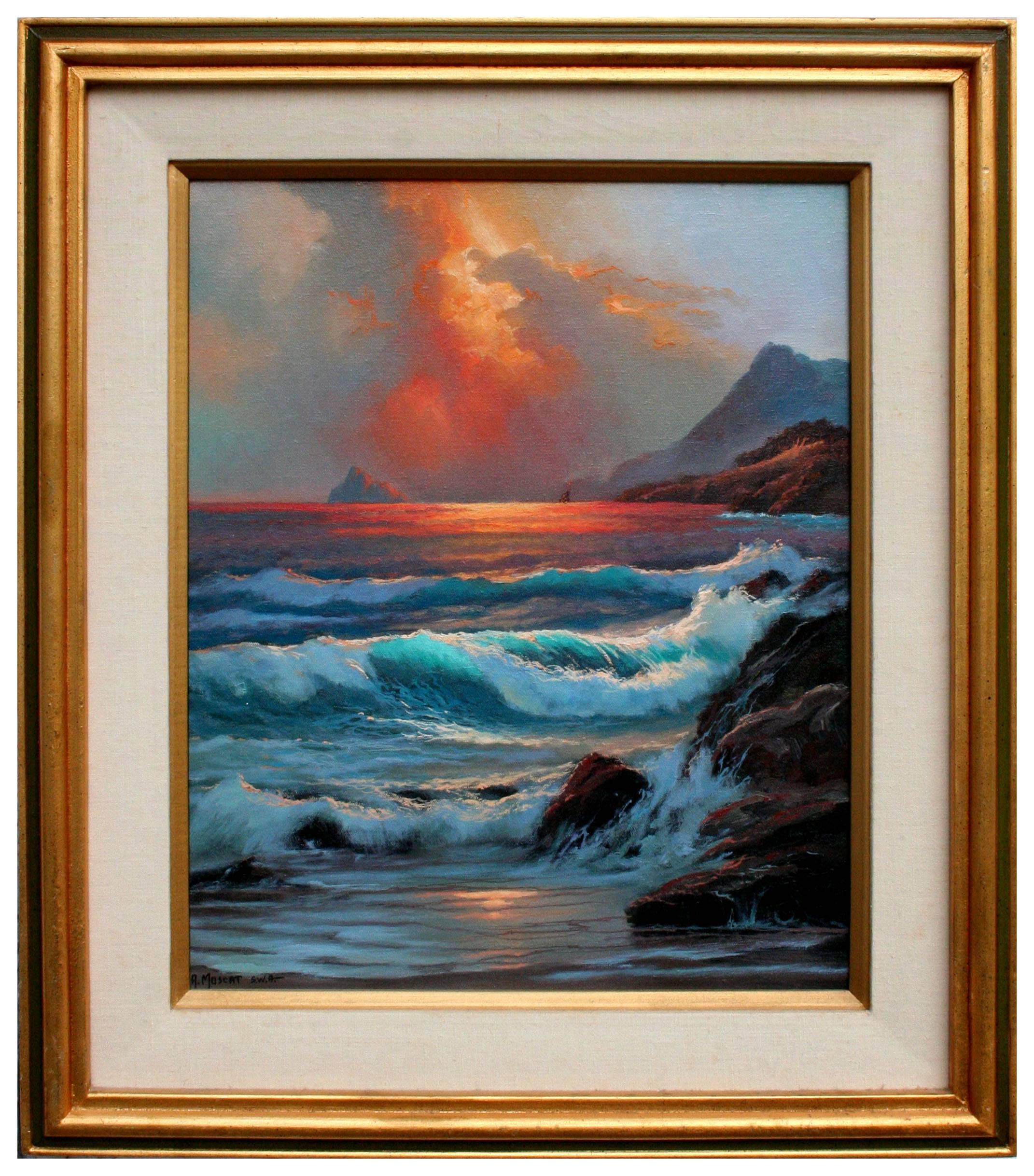 Anthony Muscat Landscape Painting - Ocean Storm Seascape