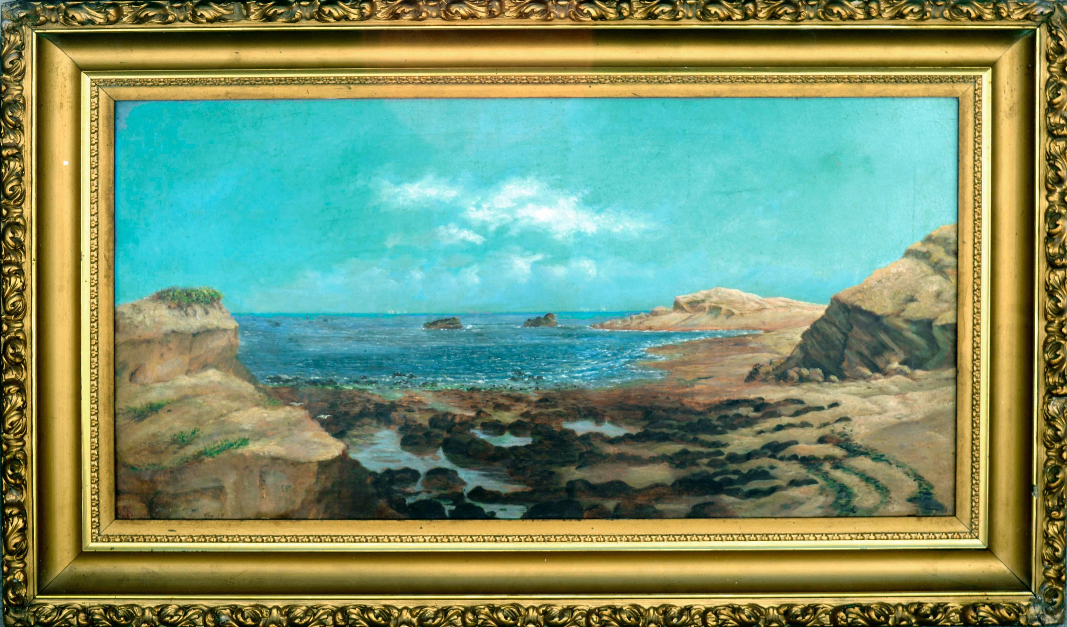 Frederick Schafer Landscape Painting - Northern California Tidal Pools - Late 19th Century Seascape