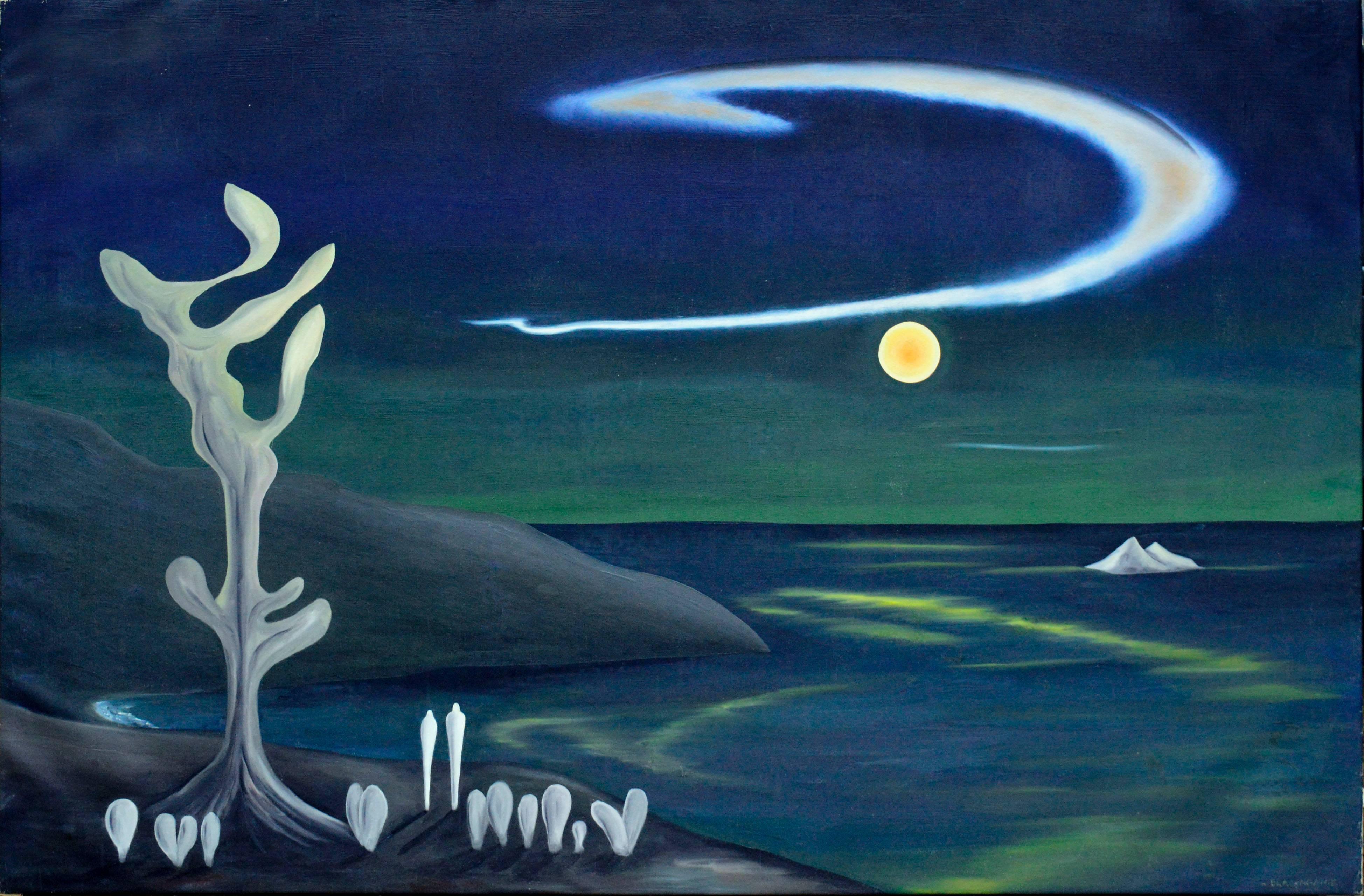 Marguerite Blasingame Landscape Painting - Island Moon Before the World