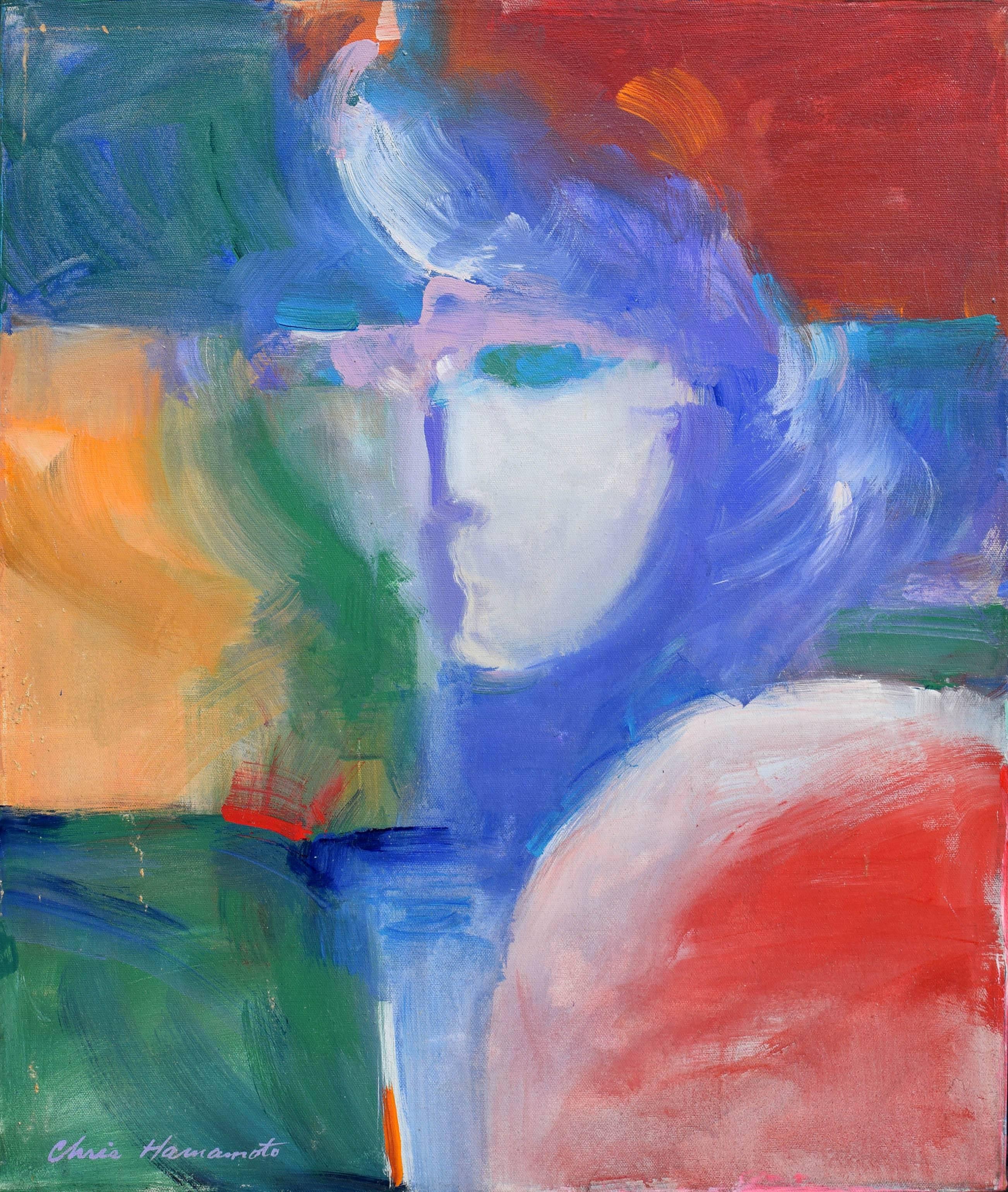 Chris Hamamoto Figurative Painting - Fauvist Faces Abstract 