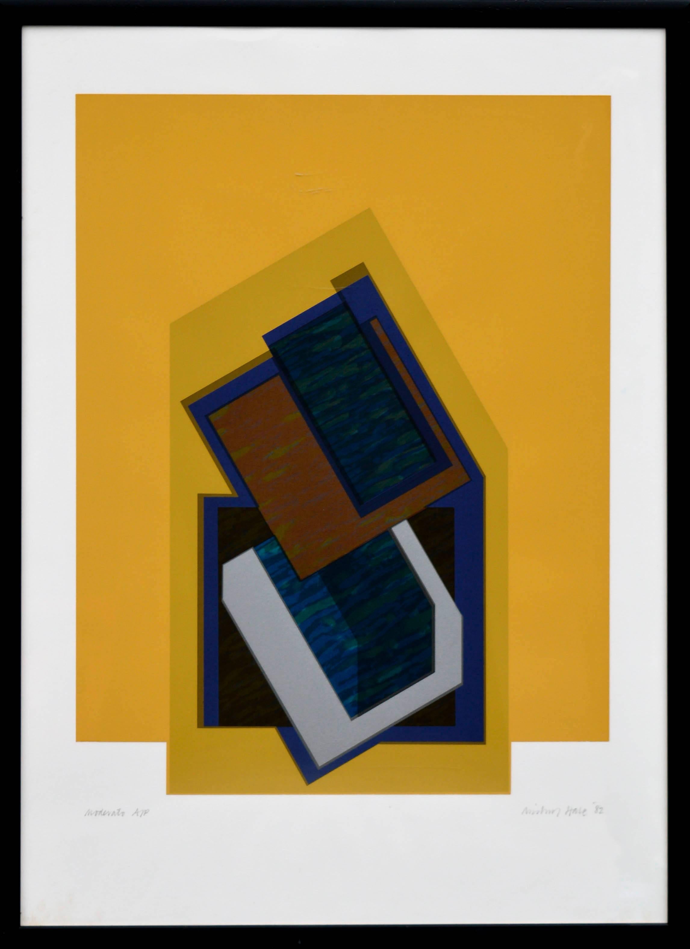 Michael Hale Abstract Print - Moderato - Abstract Geometric Screen Print 