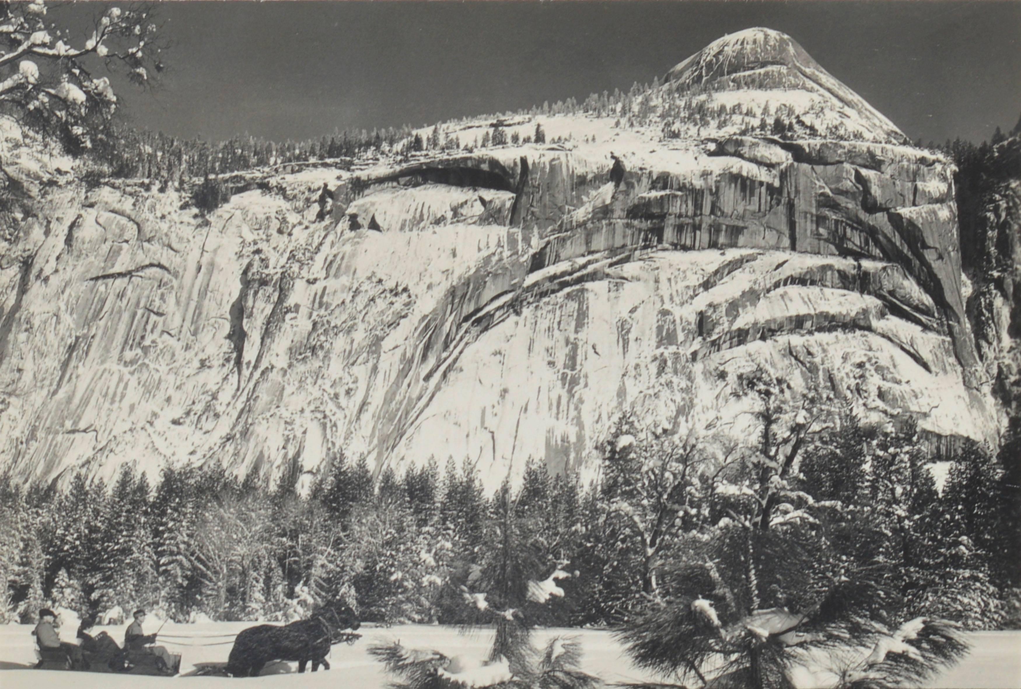 Yosemite Valley Winter and Sleigh Ride, 1938 - Photograph by Ansel Adams