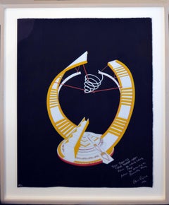 Vintage Silkscreen Abstract -- The Wheely Whirly Steps