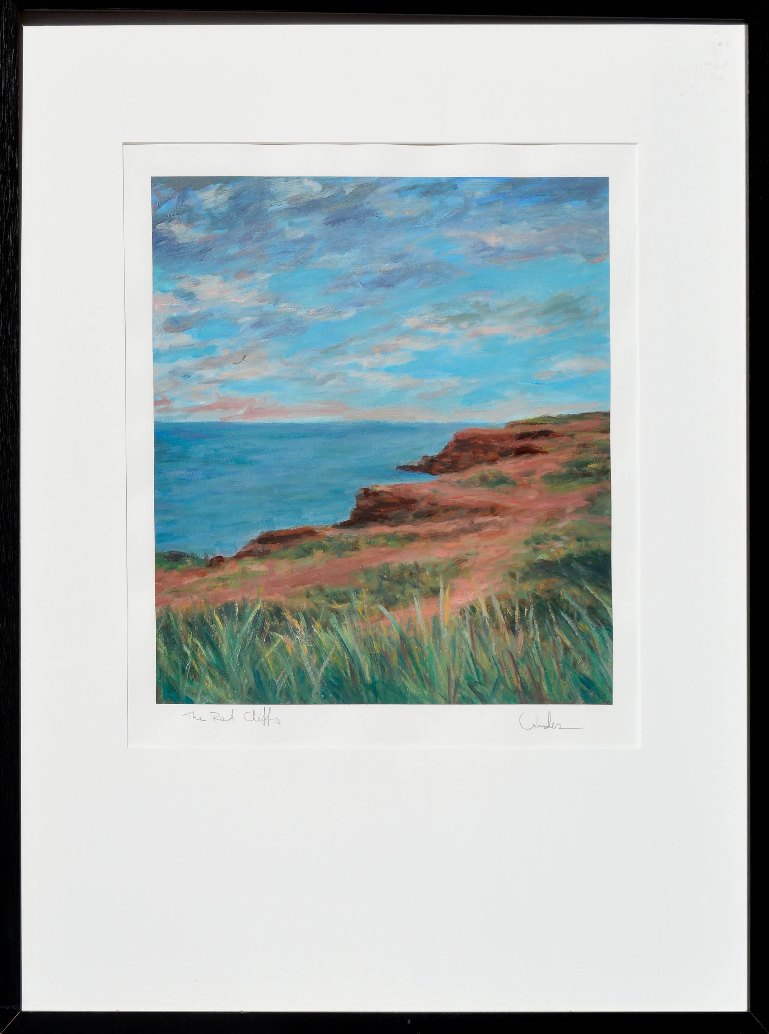 Ander Kase Landscape Painting – Coastal Landscape – rote Cliffs