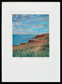 Retro Coastal Landscape -- Red Cliffs