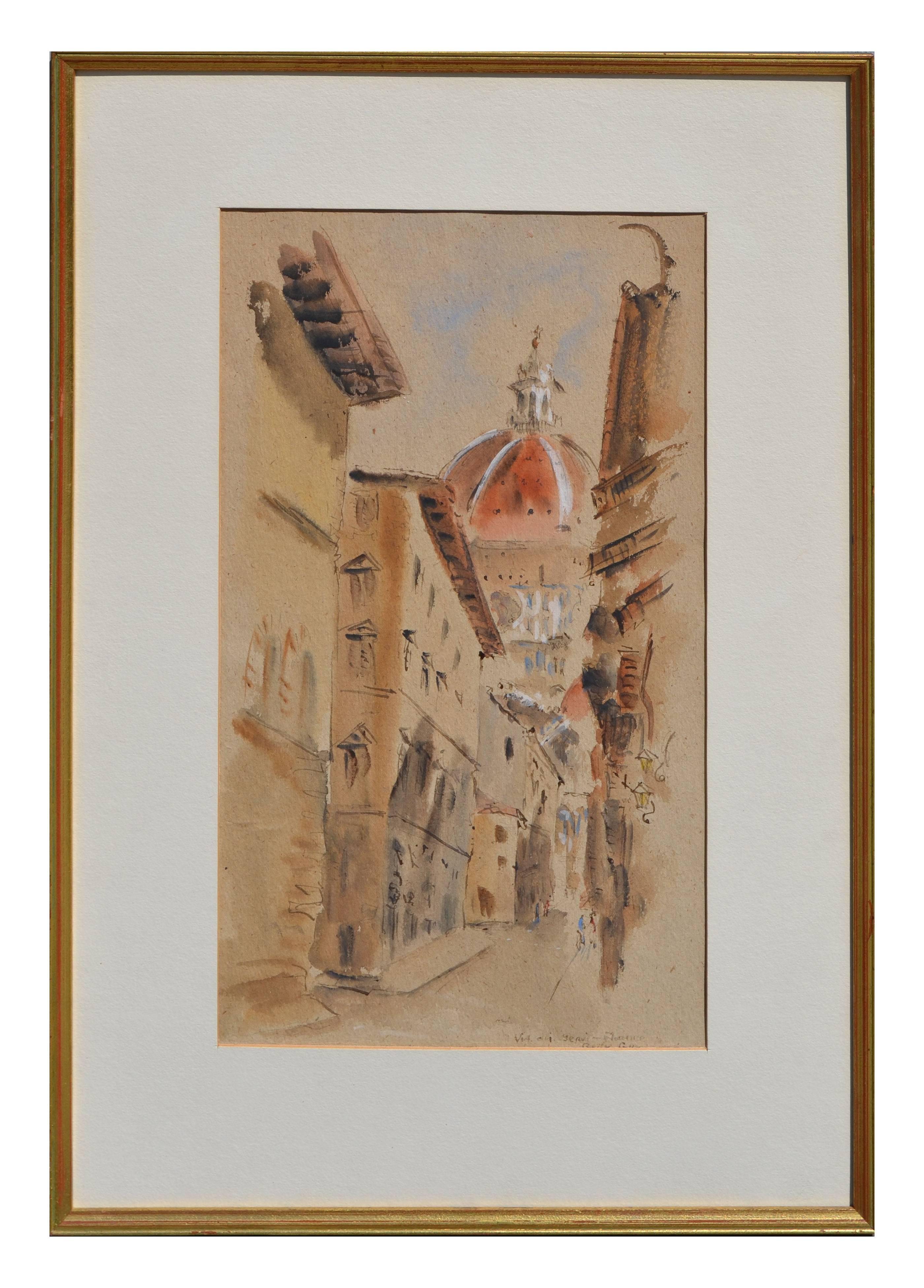 Betty Guy Landscape Painting - Street in Florence