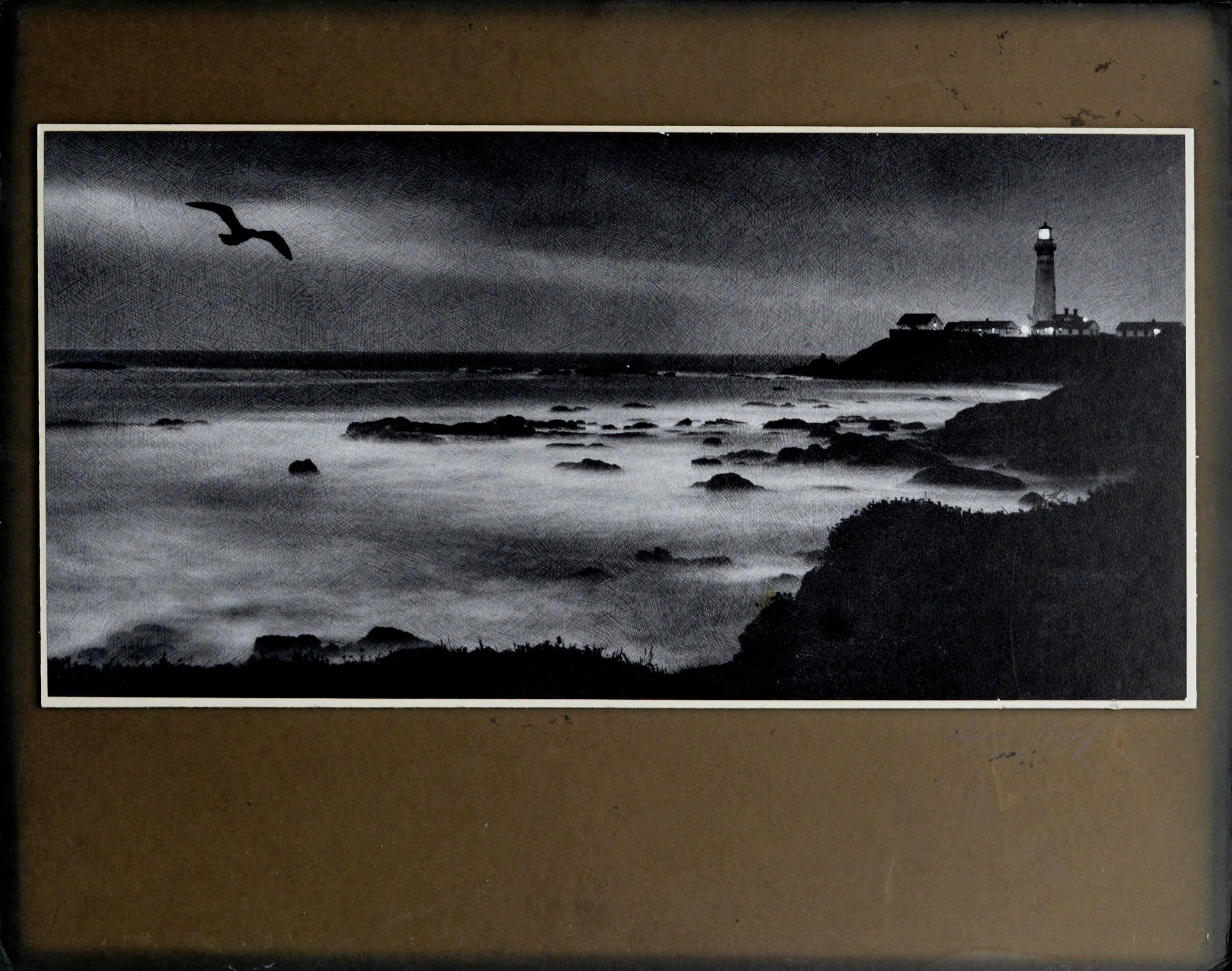Paysage marin léger - Photographie de paysage en noir et blanc - Noir Landscape Photograph par Robert Tracy