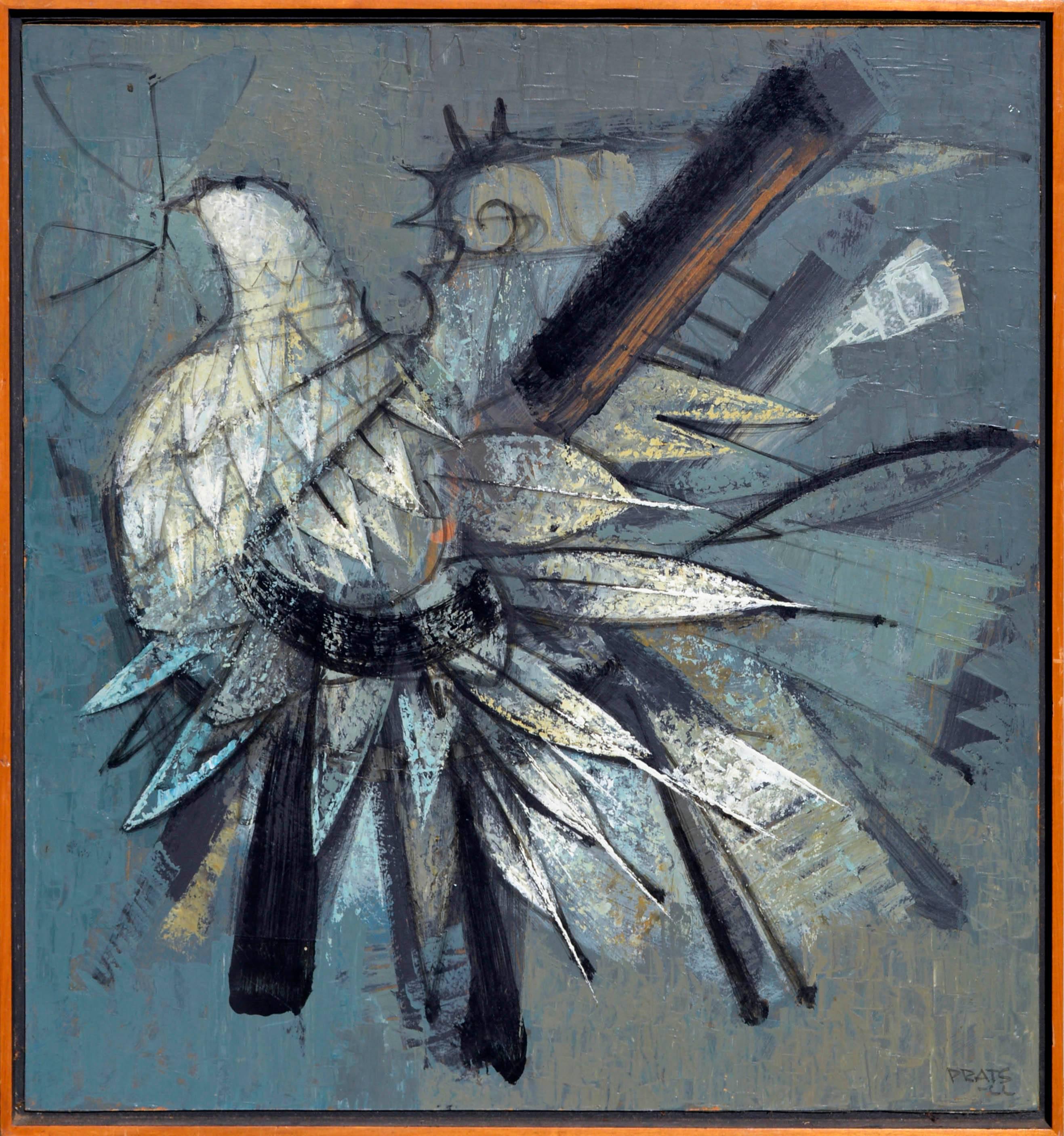 Ramon Prats Abstract Painting - Abstracted Bird in Flight